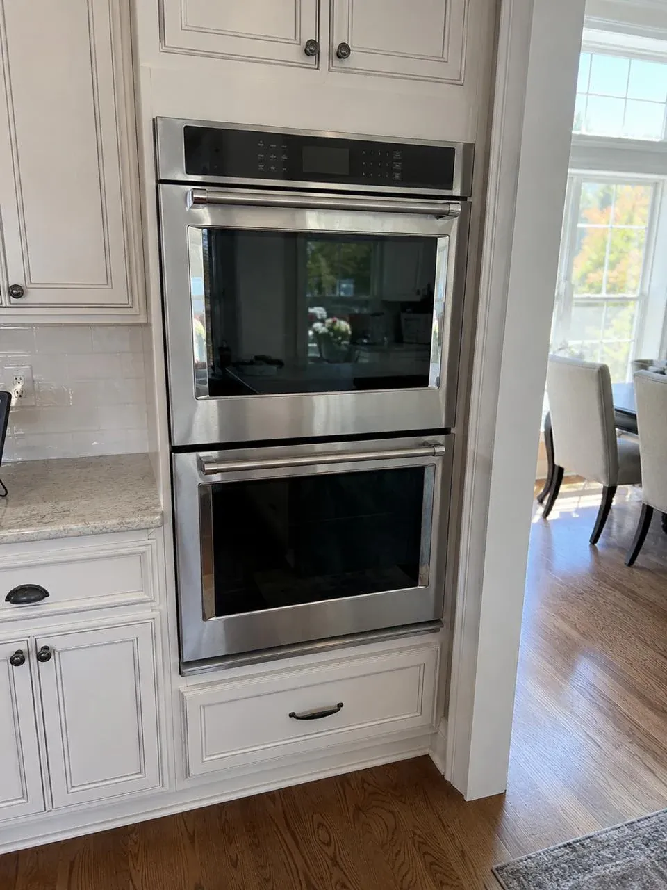 Stainless steel double wall oven serviced in a San Diego County kitchen